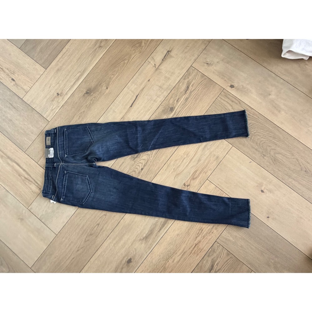 RSQ Melrose Cuff Ankle Jeans Dark Wash Raw Hem Distressed Skinny Denim Womens 0